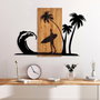 Wallity Surfer Life Accesorio de Pared de Madera y Metal Nogal y Negro